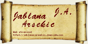 Jablana Arsekić vizit kartica